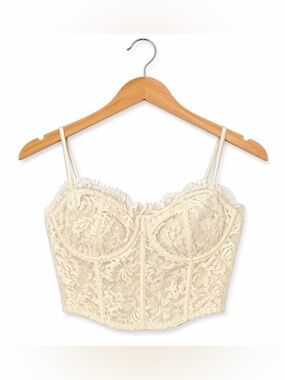 Hunter & Brown Cream Lace Bralette Small Elegant Feminine Soft Romantic Festival